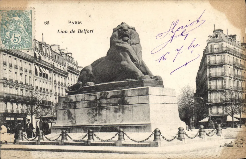 Leão de Belfort — Paris — editor desconhecido, n° 63 - Frente
