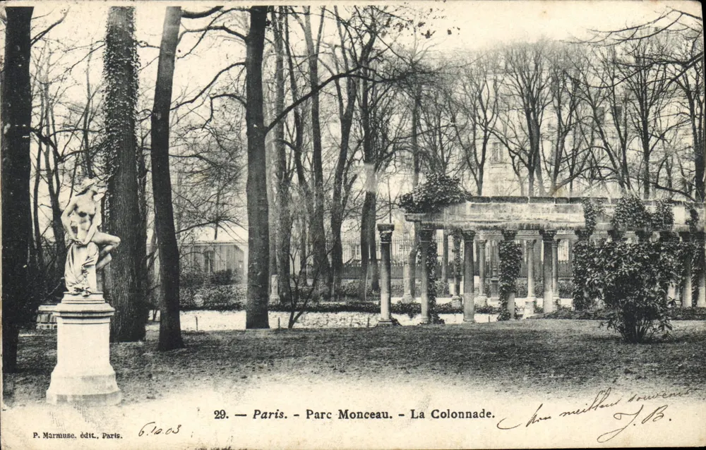 Paris - Parque Monceau - A Colunata — P. Marmuse, edição Paris, n°29 - Frente