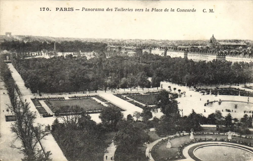 PARIS — Panorama der Tuileries in Richtung Place de la Concorde — C. M. n° 170 - Vorderseite