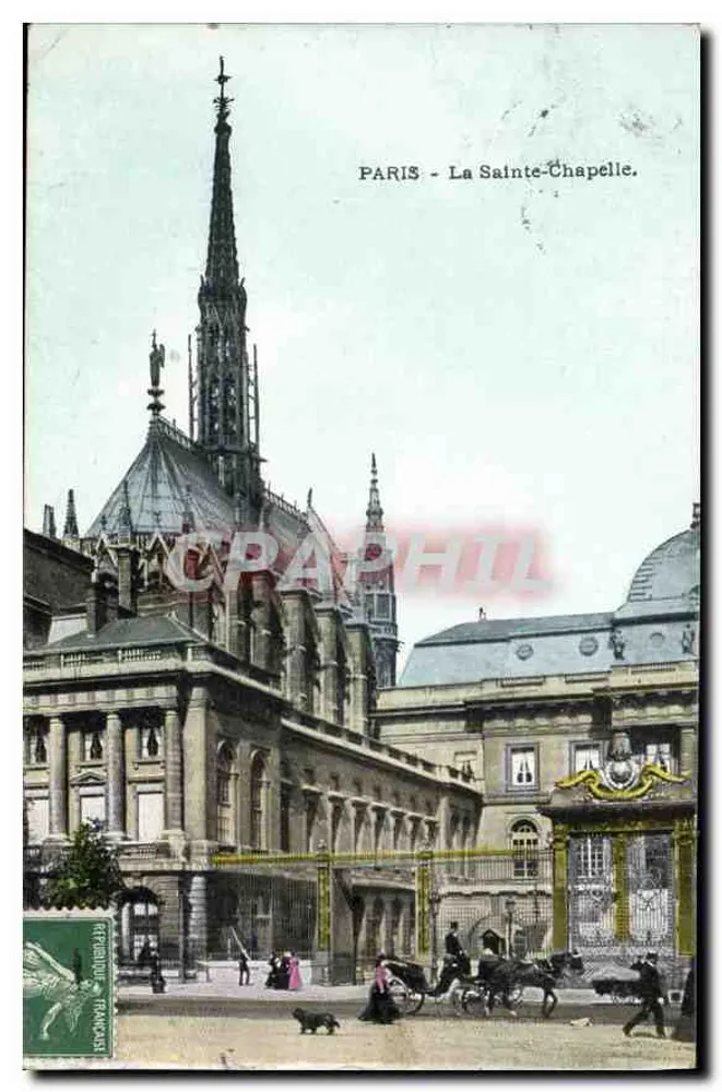 PARIS - A Santa Capela. — Vista da fachada e da flecha gótica — editor não visível, número de série ilegível - Frente