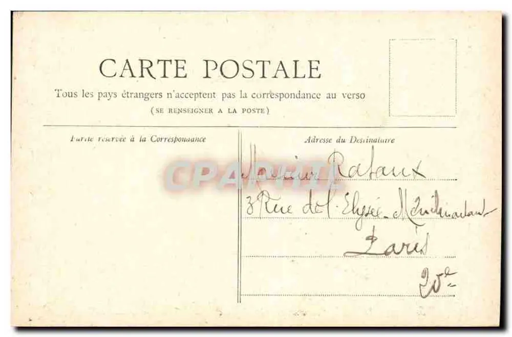 Igreja de São Agostinho — Paris — Coleção Petit Journal - Verso