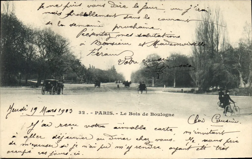 O Bois de Boulogne — Paris — editor desconhecido, n° 32 - Frente
