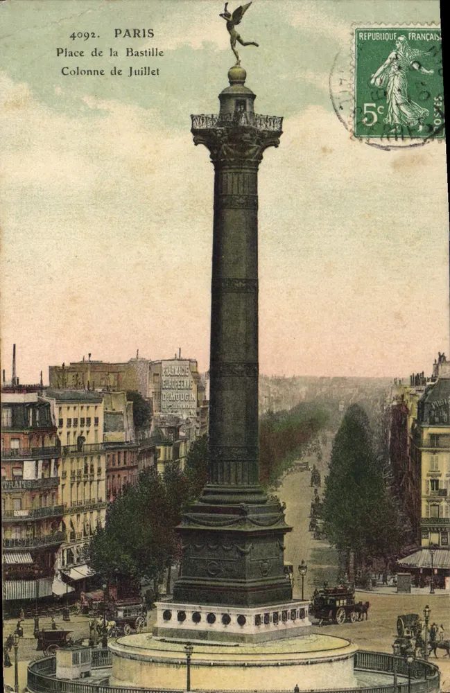 Place de la Bastille — Säule von Juli — Verlag Paris 4092 - Vorderseite