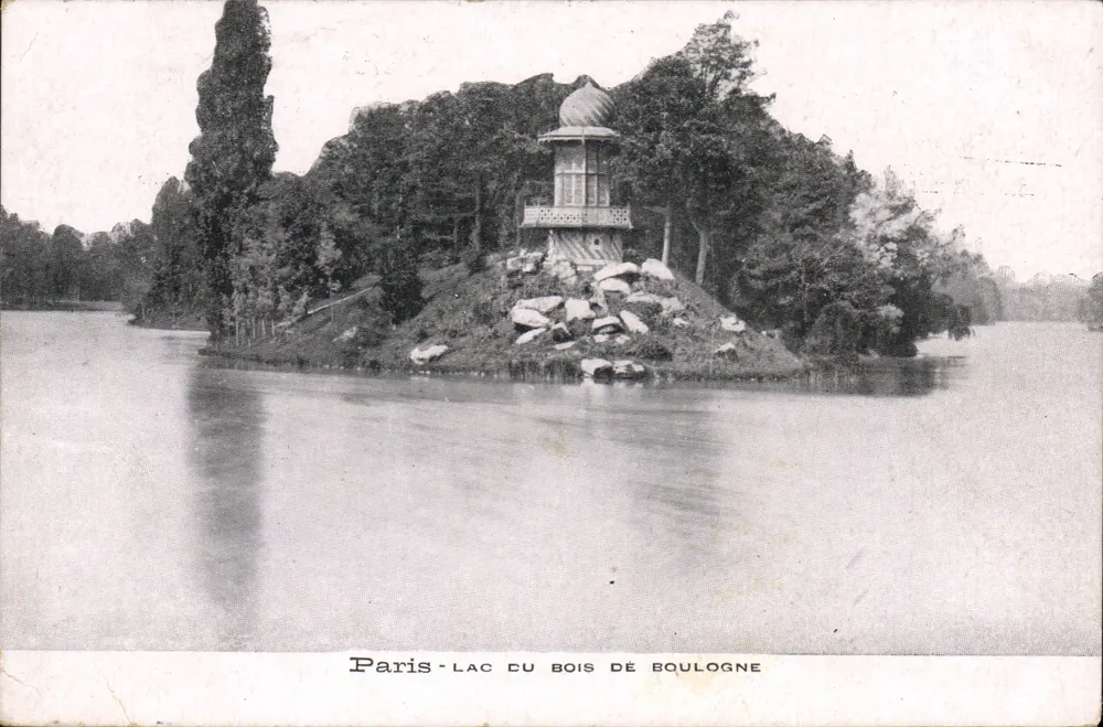 Paris - Lago do Bois de Boulogne — Pagode em ilha — Editor não identificado - Frente