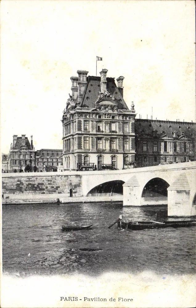 PARIS - Pavilhão de Flore — vista do ponte e da Seine - Frente
