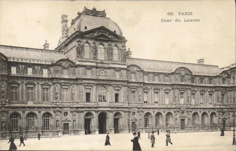 Corte do Louvre — Paris — editor anônimo, n° de série 68 - Frente