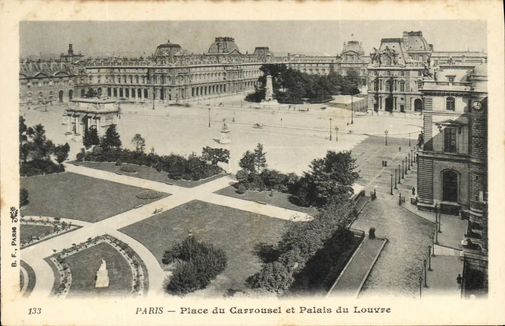 Paris — Place du Carrousel und Palais du Louvre — B.F. Paris 133 - Vorderseite