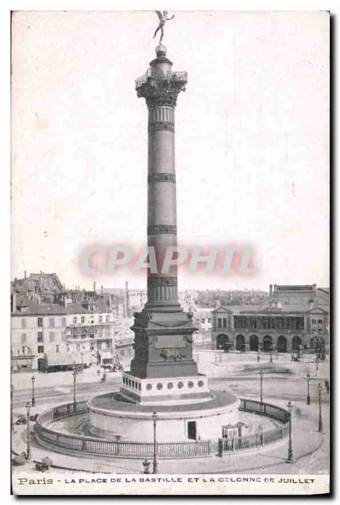 Paris - Die Place de la Bastille und die Säule von Juli - Vorderseite