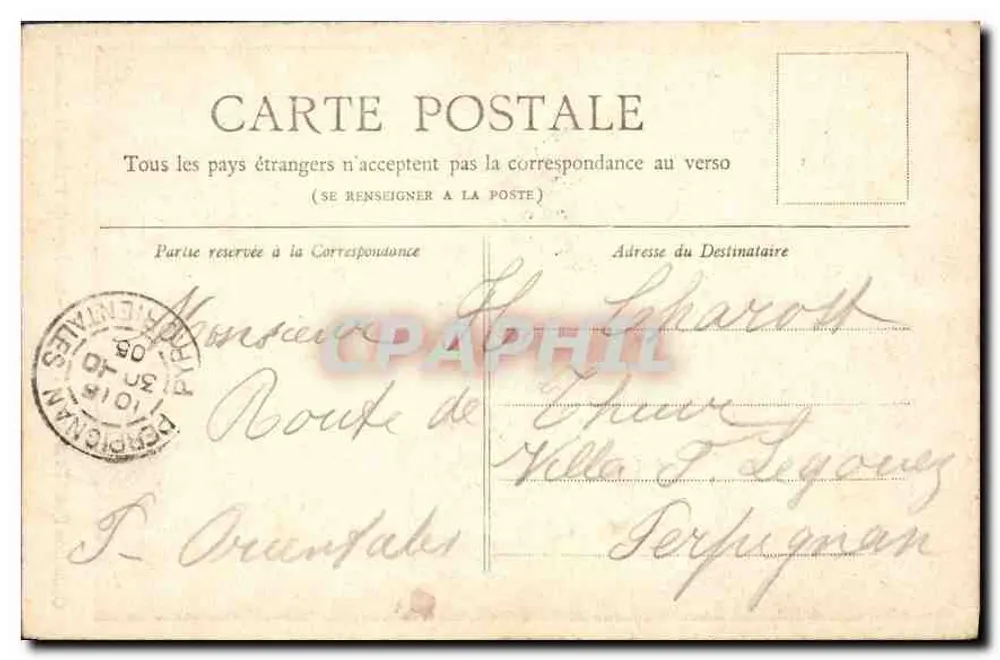 PARIS — Uhr des Palasts der Gerechtigkeit — Col. POSTES - Rückseite