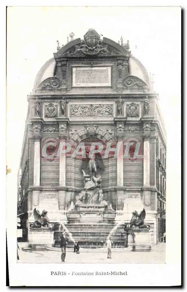 Paris - Fontaine Saint-Michel — vista arquitetônica — editor não identificado, número de série não visível - Frente