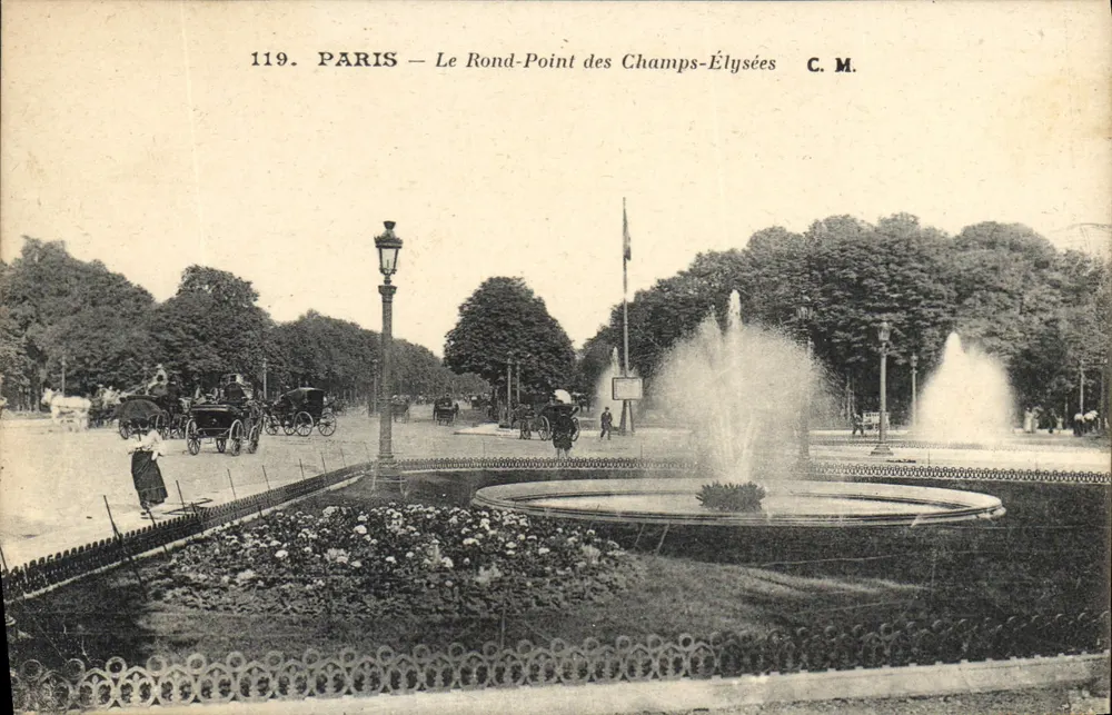 Paris — O Rond-Point dos Campos-Élisée — C.M. n°119 - Frente
