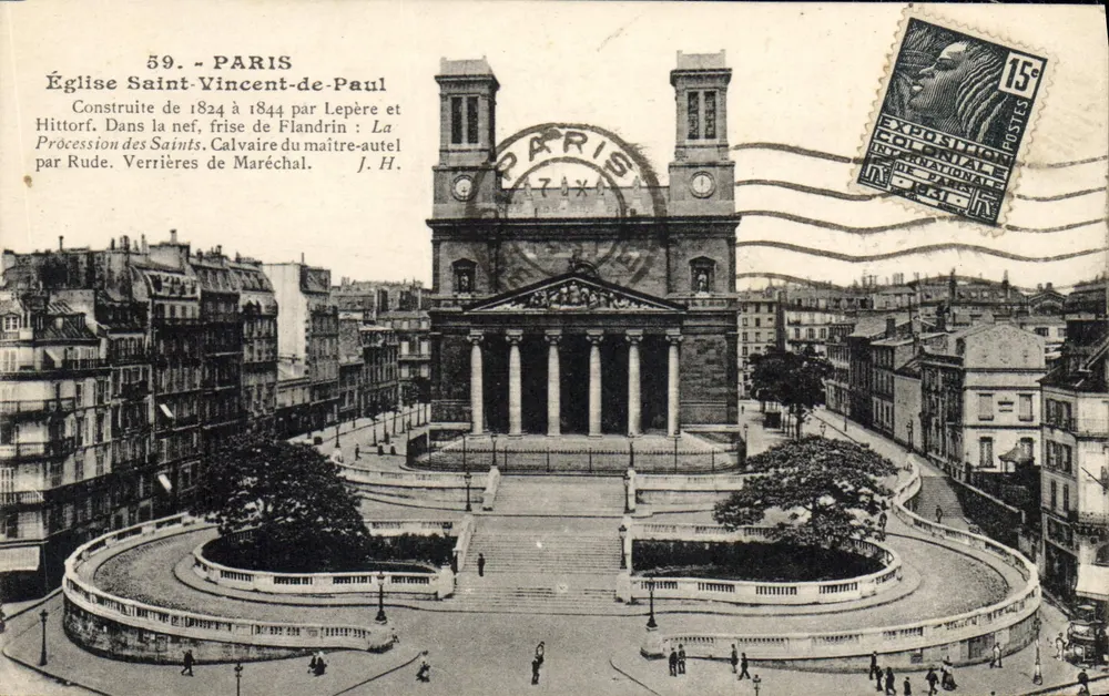 Igreja de São Vicente de Paulo — Paris — J. H. editor, n° 59 - Frente
