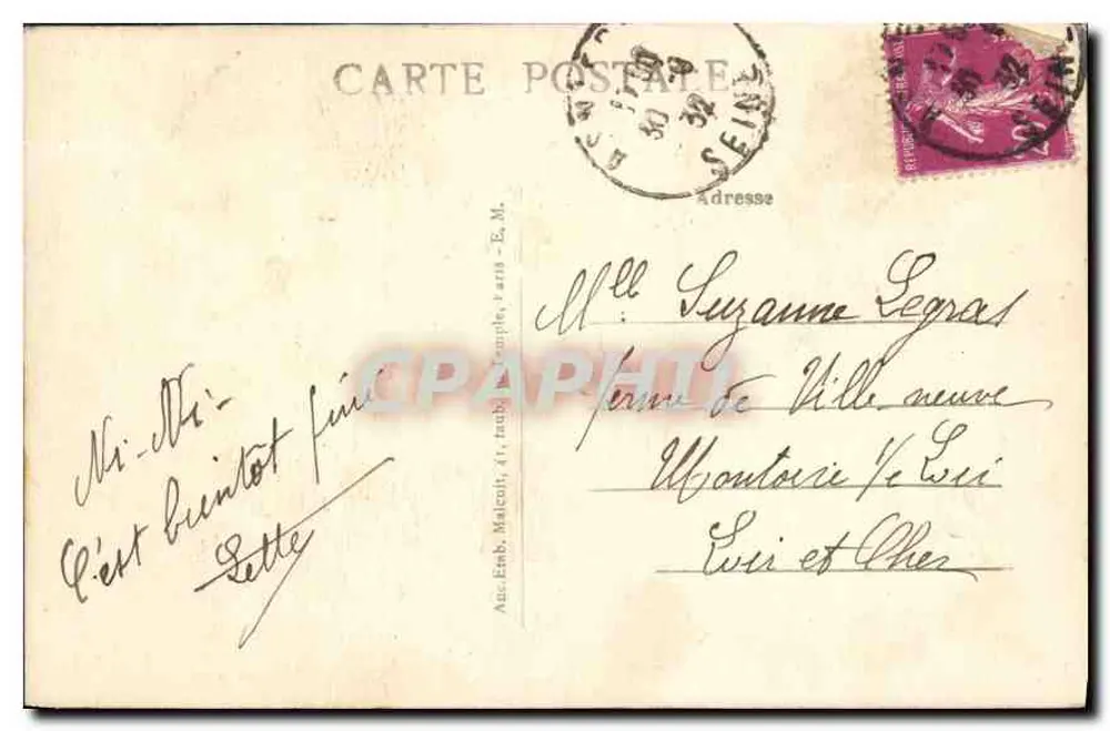Paris — A Santa Capela — E.M. n°27 - Verso