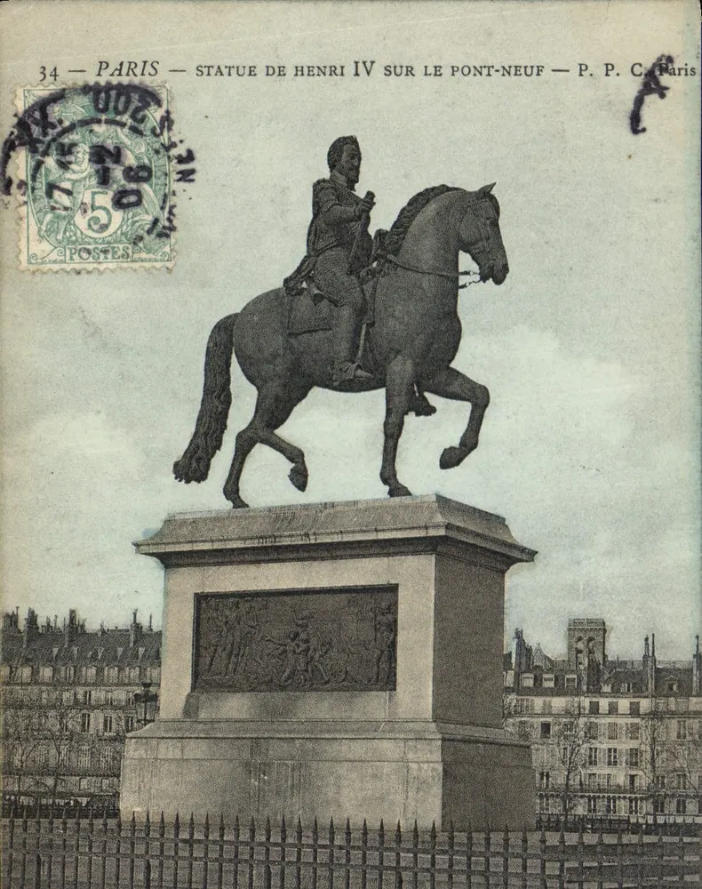 Paris — Statue von Henri IV auf dem Pont-Neuf — P. P. C. Paris - Vorderseite