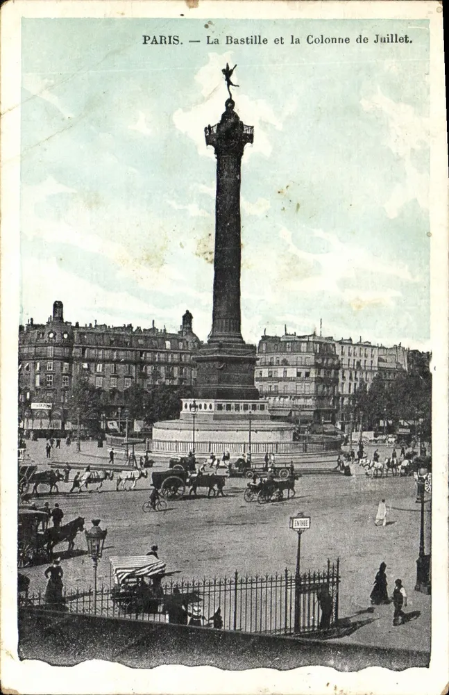 Paris — Die Bastille und die Säule vom Juli — J.C. Paris - Vorderseite