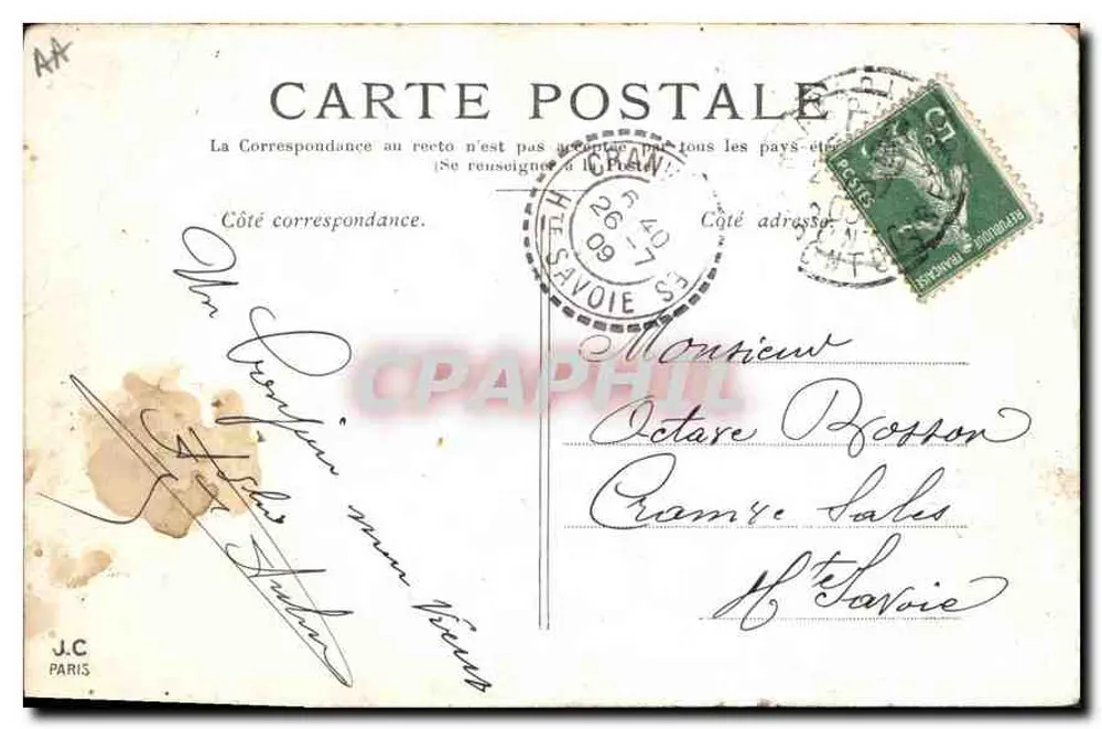 Paris — Die Bastille und die Säule vom Juli — J.C. Paris - Rückseite