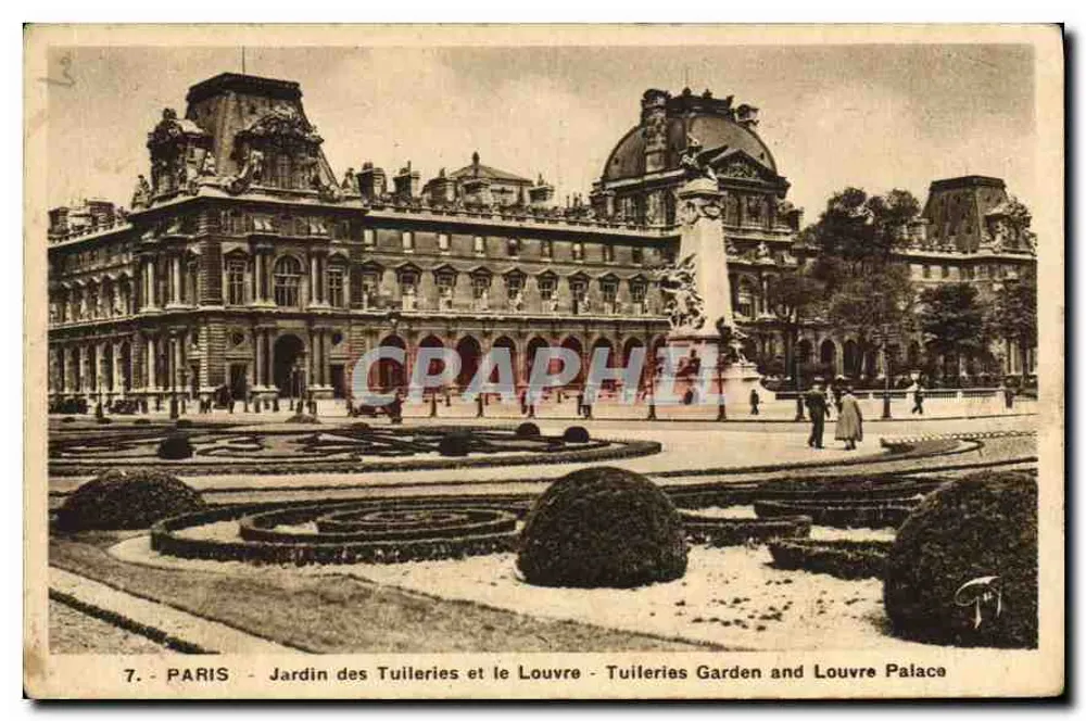 Paris - Tuileries-Garten und Louvre-Palast - Tuileries-Garten und Louvre-Palast - Vorderseite