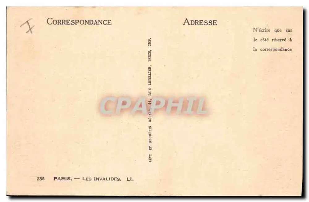 Les Invalides — Dômo da basílica — editor LL, n° 239 - Verso