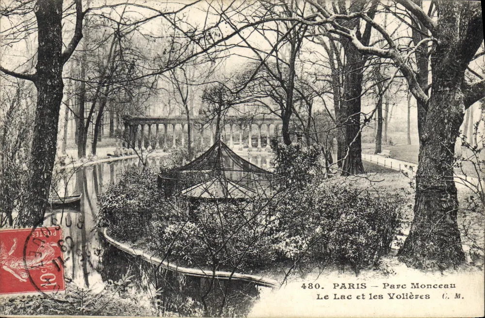 Paris - Parc Monceau — Der See und die Volieren — C. M. n° 480 - Vorderseite