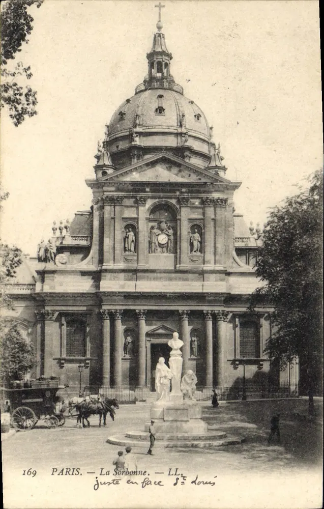 Paris — A Sorbonne — apenas em frente à praça Louis - Frente