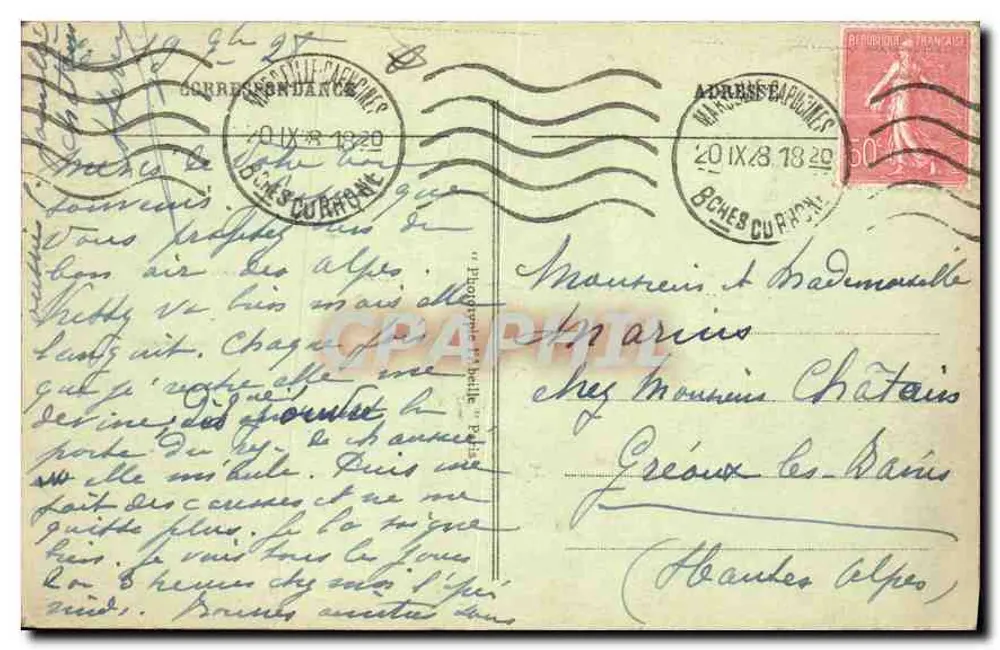 Paris - A Sorbonne — editor J. Arbeille, n° 154 - Verso