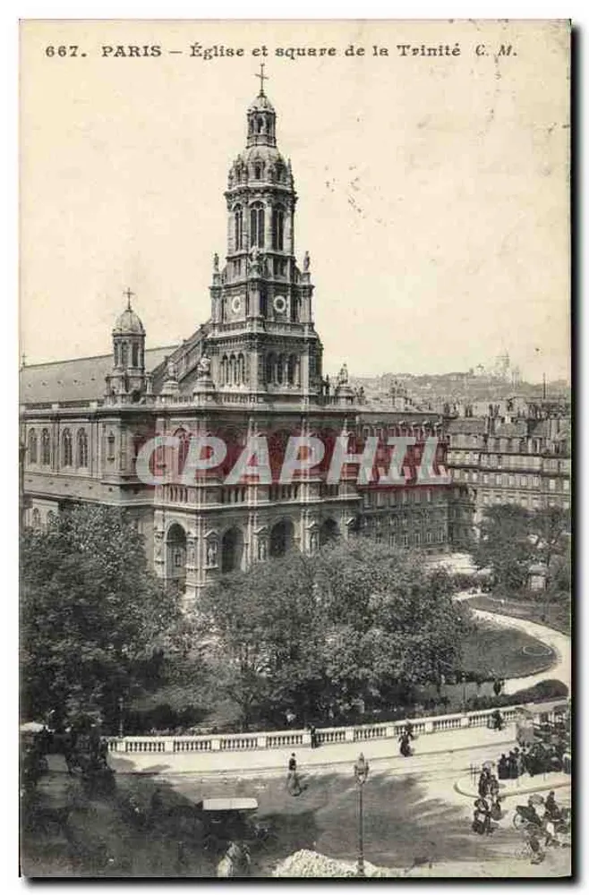 Paris — Igreja e praça da Trindade — C.M. n°667 - Frente