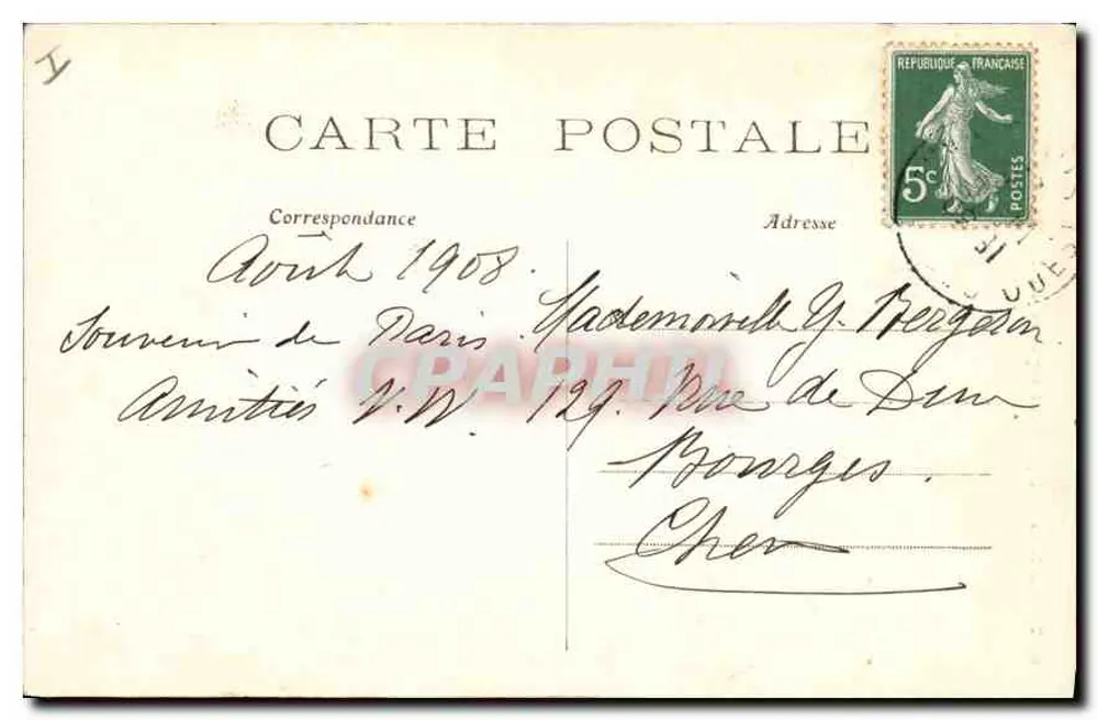 Paris — Igreja e praça da Trindade — C.M. n°667 - Verso
