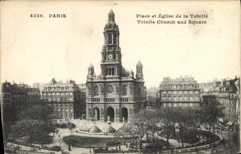 Praça e Igreja da Trindade — Paris — Editor Le Dieley, n° 4320 - Frente