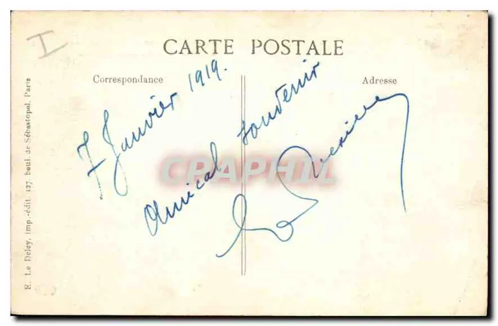 Praça e Igreja da Trindade — Paris — Editor Le Dieley, n° 4320 - Verso