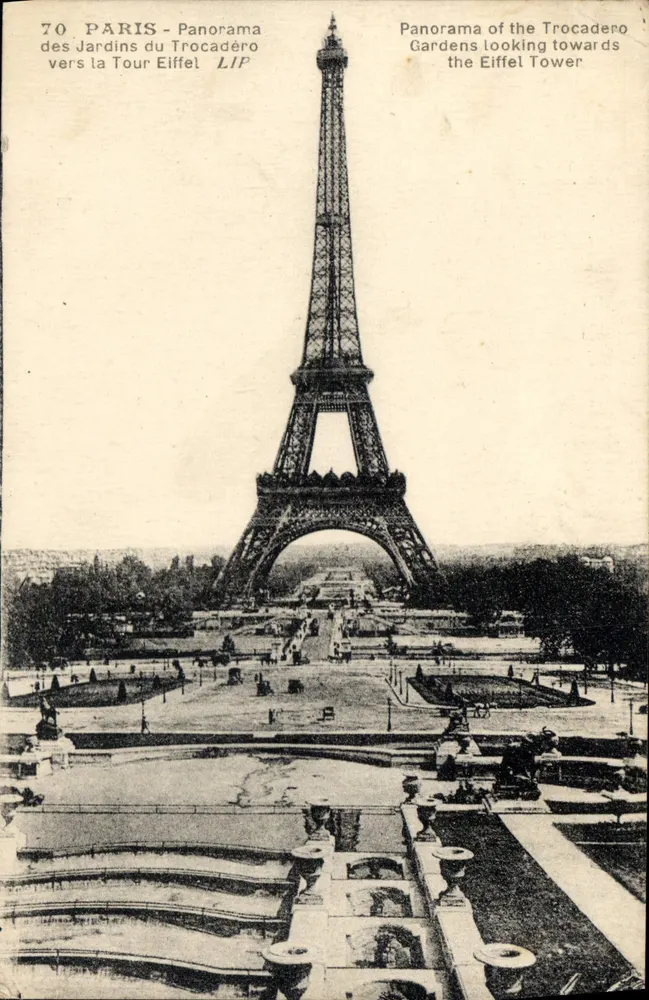 Paris - Panorama der Jardins du Trocadéro in Richtung Eiffelturm — LIP, Serie 70 - Vorderseite
