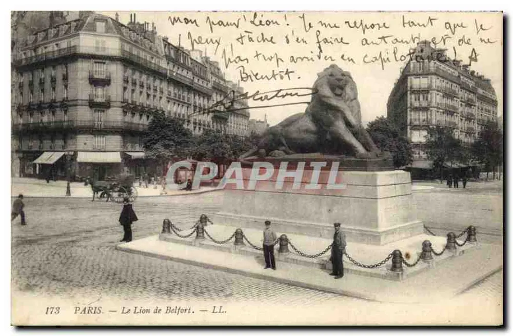 Paris — O Leão de Belfort — LL. — n° 173 - Frente