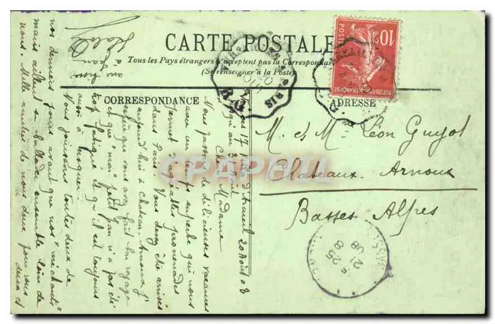 Paris — O Leão de Belfort — LL. — n° 173 - Verso