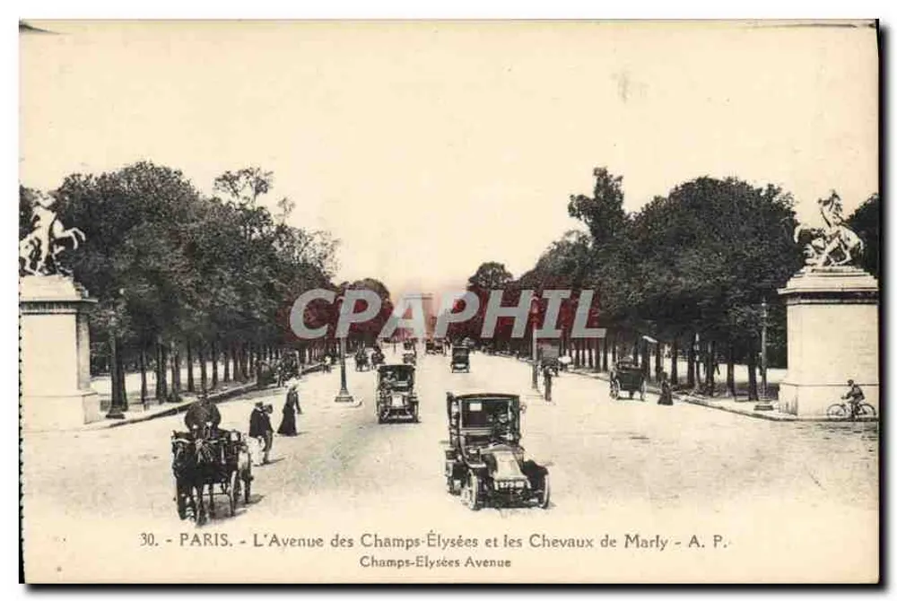 Paris - Die Avenue des Champs-Élysées und die Pferde von Marly - A. P. - Vorderseite