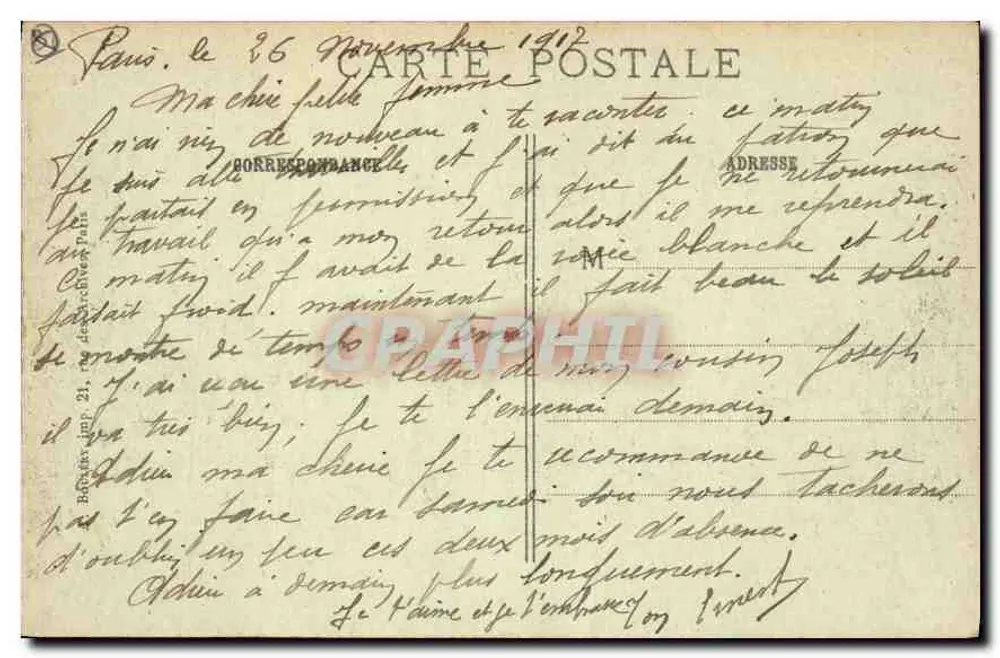 Paris — Das Conservatorium der Künste und Handwerke, rue Saint-Martin — A.B. 45 - Rückseite
