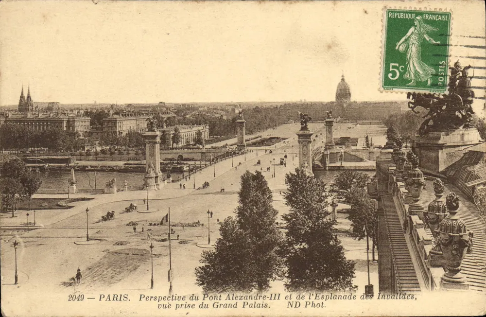 Paris — Vista do Pont Alexandre-III e da Esplanada dos Inválidos — ND Phot. n° 2049 - Frente