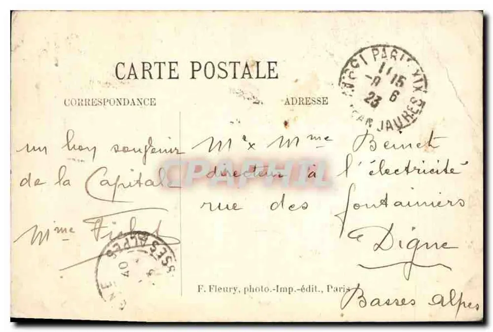 Paris-Montmartre — Die Basilika des Sacré-Cœur fertiggestellt — F. Fleury, Foto-Druck-Verlag, Paris - Rückseite