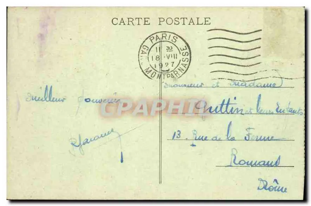 O Panteão — Paris — Editor F.P. Paris, n° 56 - Verso