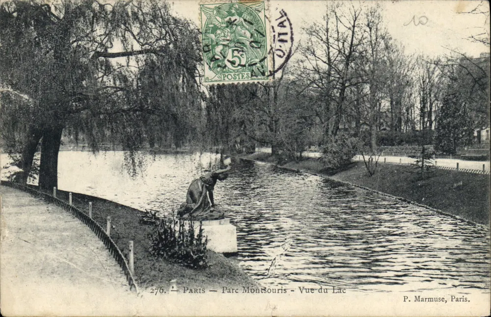 Parc Montsouris — Vue du Lac — éditeur P. Marmuse, Paris, n° 276 - Vorderseite