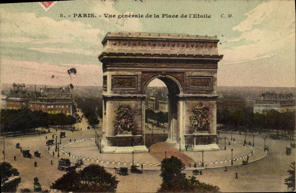 Paris - Allgemeiner Blick auf den Place de l'Étoile - C.M. - Vorderseite