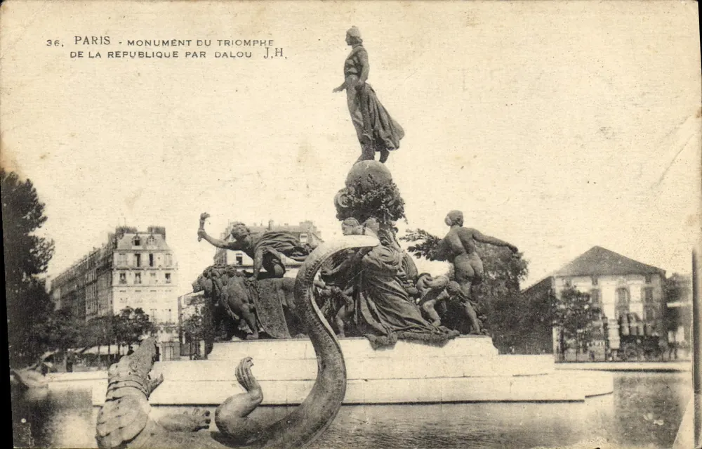 Paris - Monument du Triomphe de la République par Dalou — J.H. éditeur - Frente