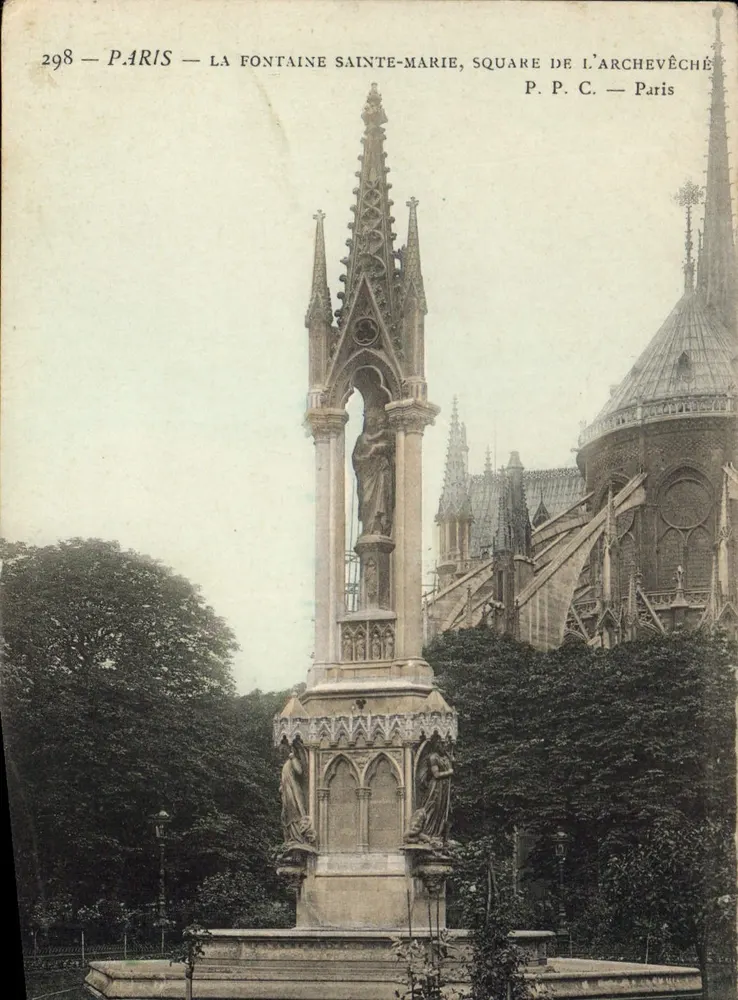 Paris — La Fontaine Sainte-Marie, Square de l'Archevêché — P. P. C. Paris - Vorderseite