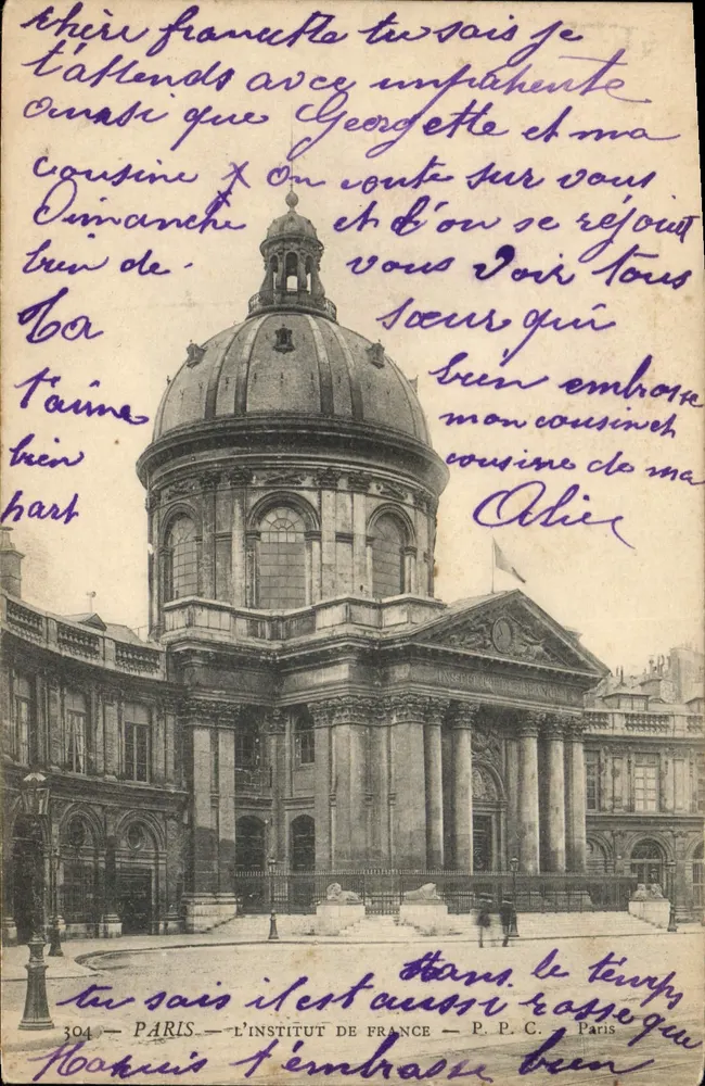 Paris — L'Institut de France — P. P. C. — Paris - Frente