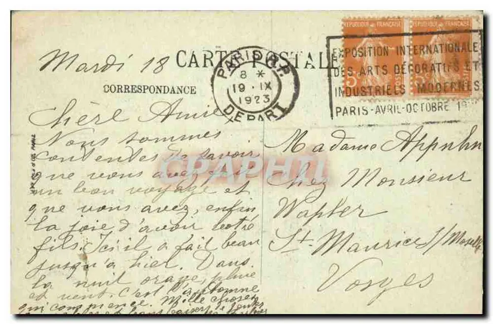 PARIS — O Arco do Triunfo — LL. n°10 - Verso