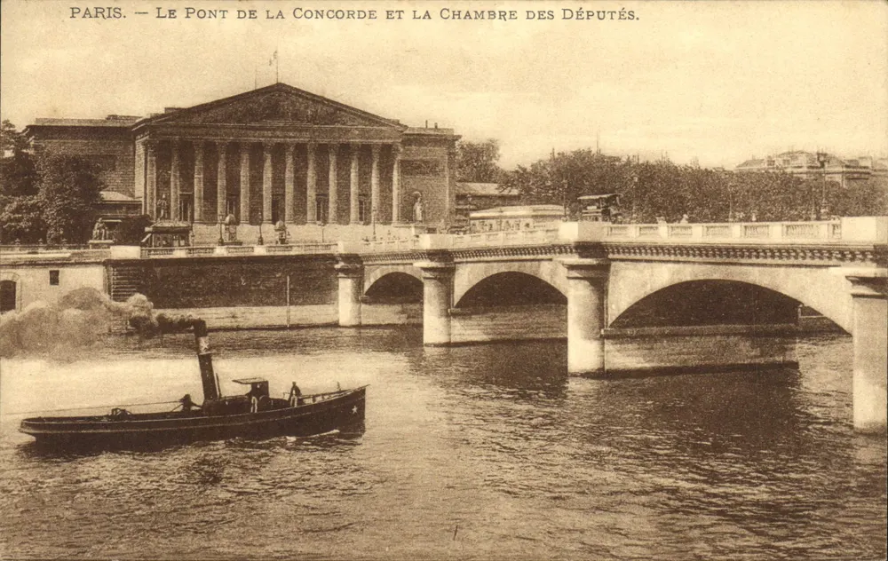 Paris — Ansicht des Pont de la Concorde und der Kammer der Abgeordneten — unbekannter Verlag, Seriennummer nicht sichtbar - Vorderseite