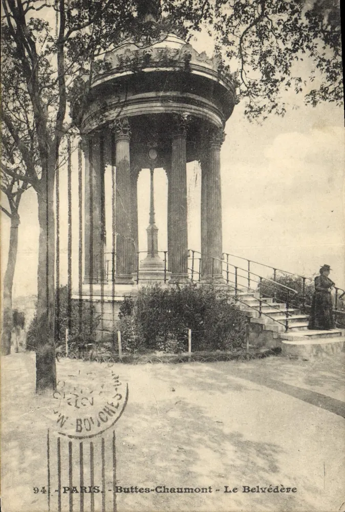 Buttes-Chaumont - O Belvedere — editor W. BOLICHES, n°94 - Frente