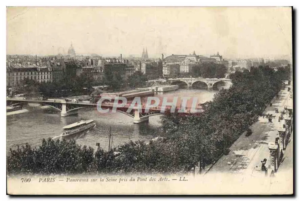PARIS — Panoramablick auf die Seine vom Pont des Arts. — LL. — n°700 - Vorderseite