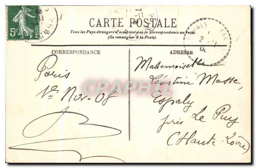 Paris — Boulevard de la Madeleine — LL. — n° 1197 - Verso
