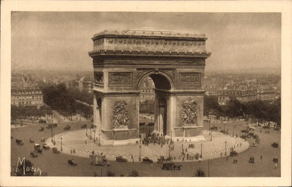 Paris - O Arco do Triunfo — Praça da Estrela — editor MONA, n°1/27 - Frente