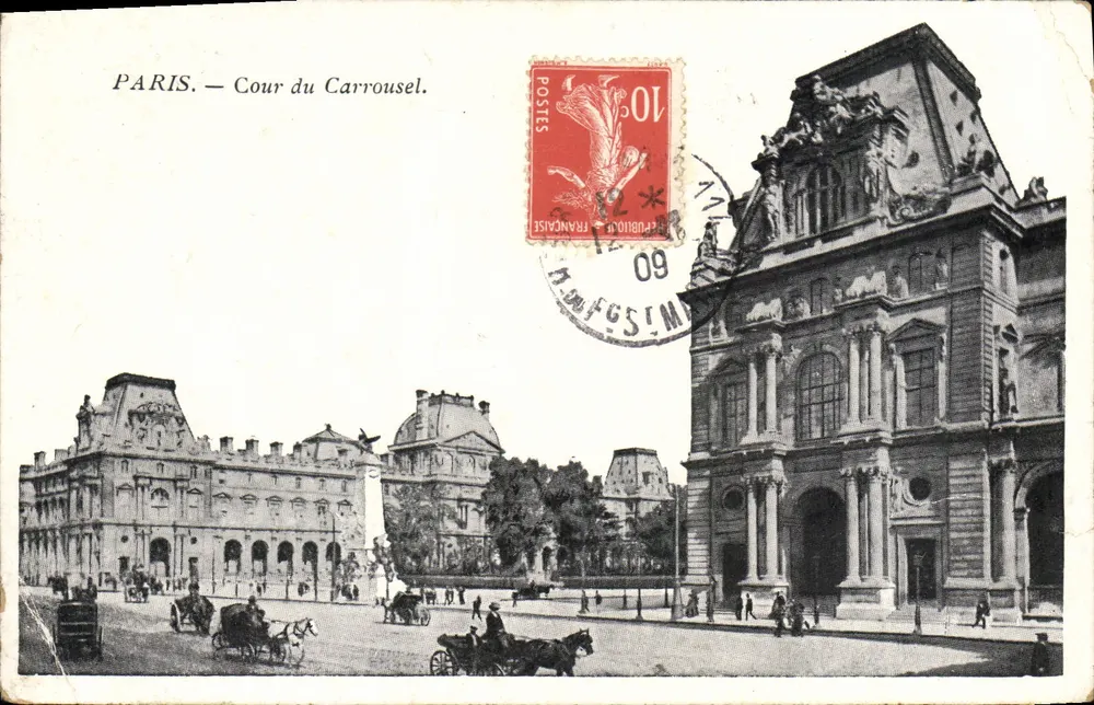 PARIS — Cour du Carrousel — éditeur IMPRIMÉ SUR LA CARTE - Frente