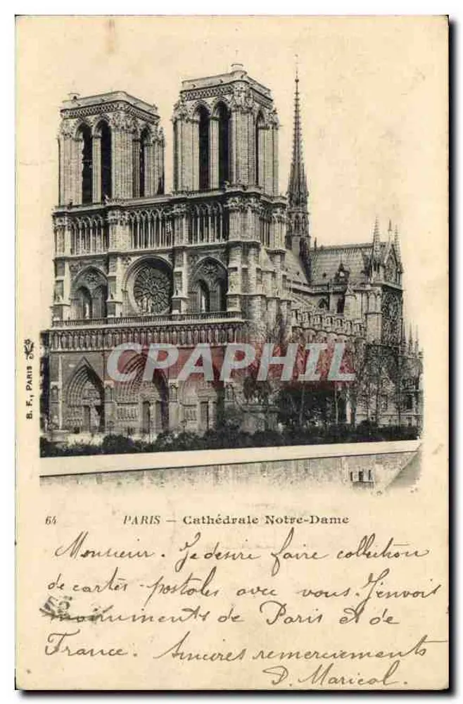 Paris - Catedral de Nossa Senhora — E. F., Paris, n°64 - Frente